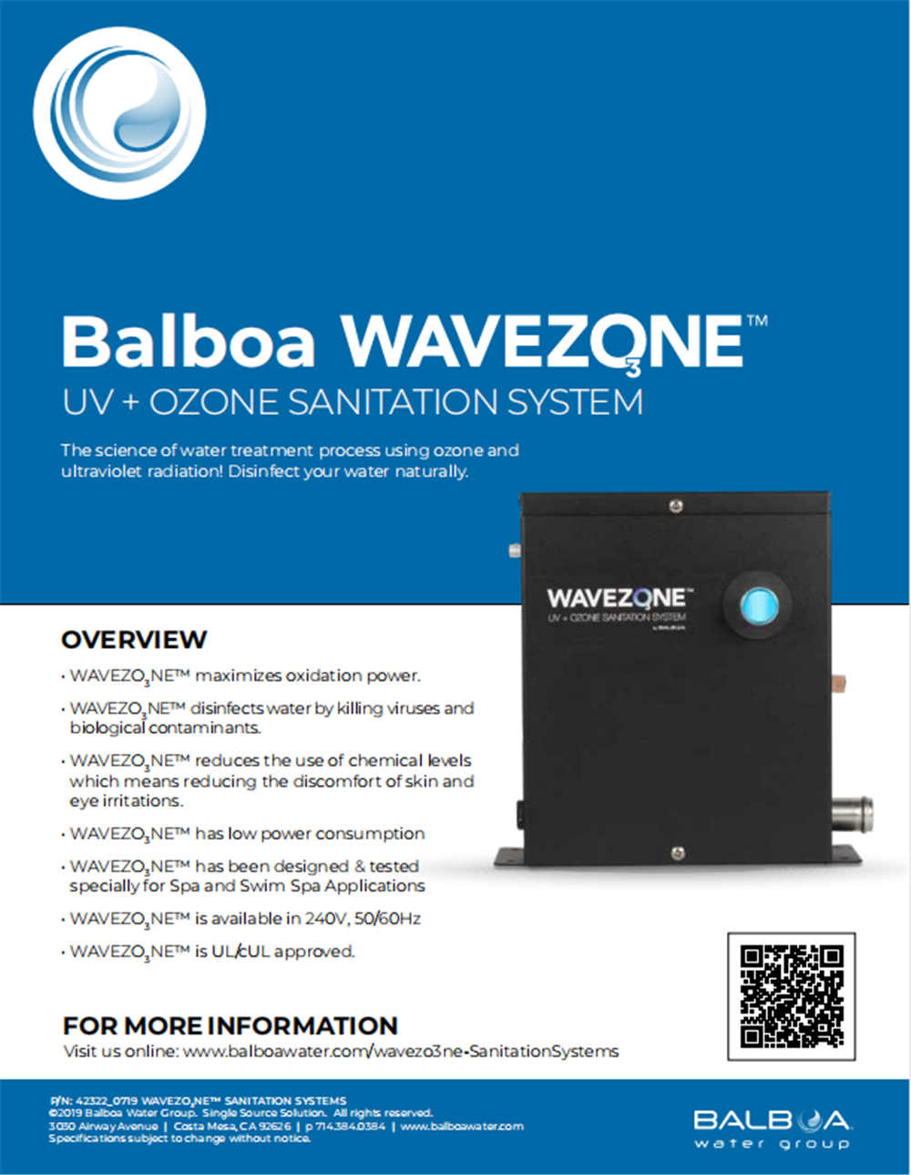 Balboa | UV + OZONE SANITATION SYSTEM